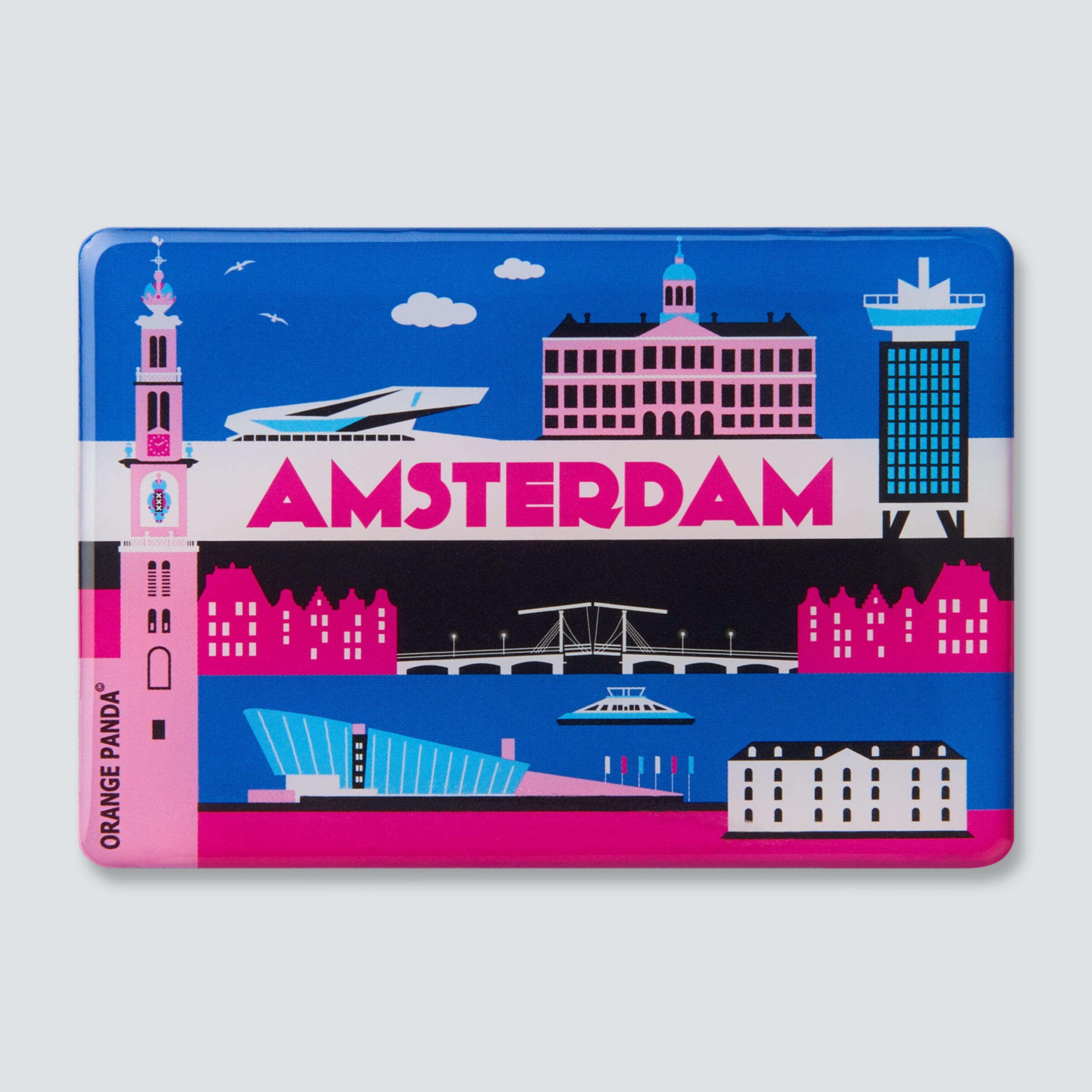 981 epoxy fridge magnet Amsterdam skyline Nemo, Lookout, Royal Palace