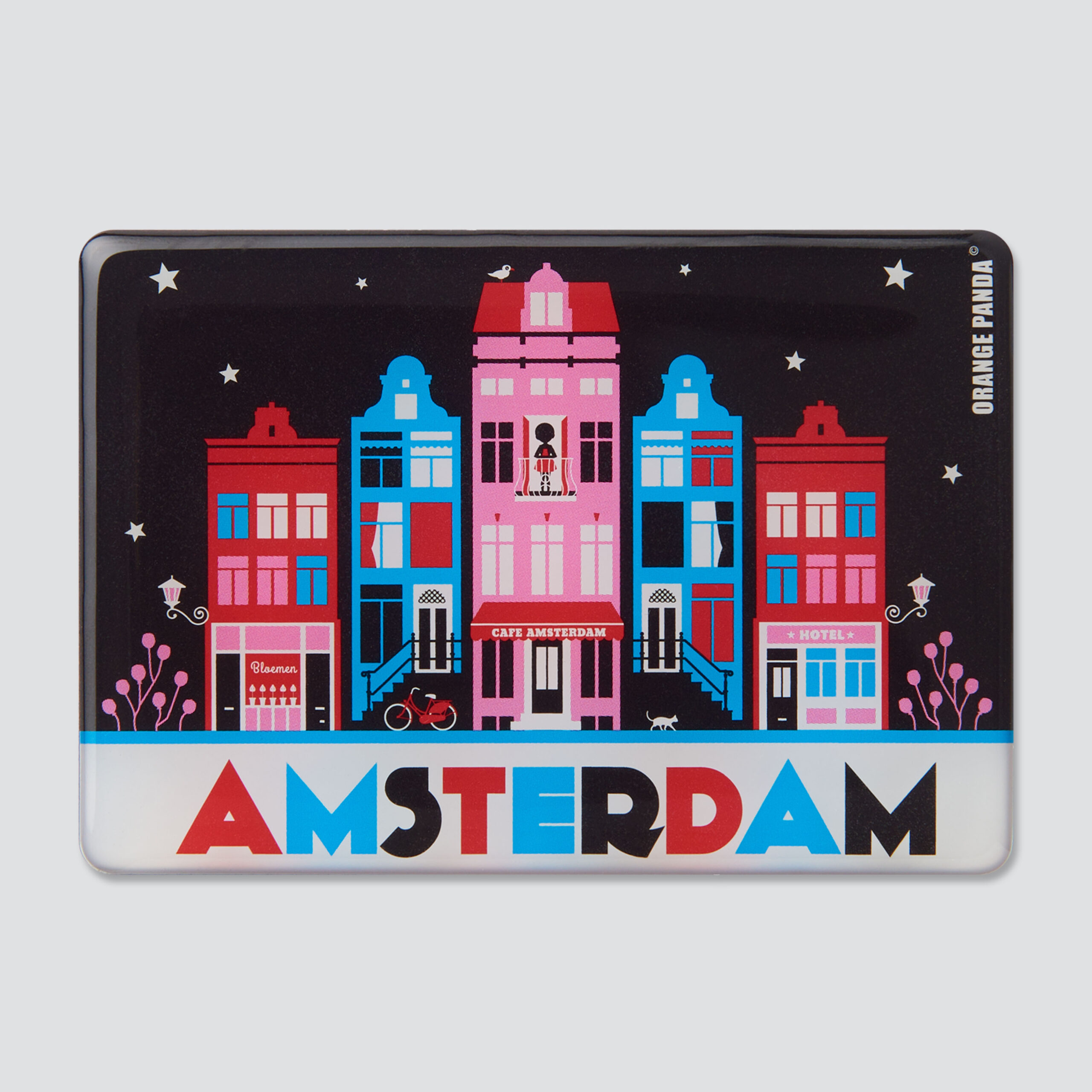 980 epoxy fridge magnet Amsterdam Canal Houses Redlight Night