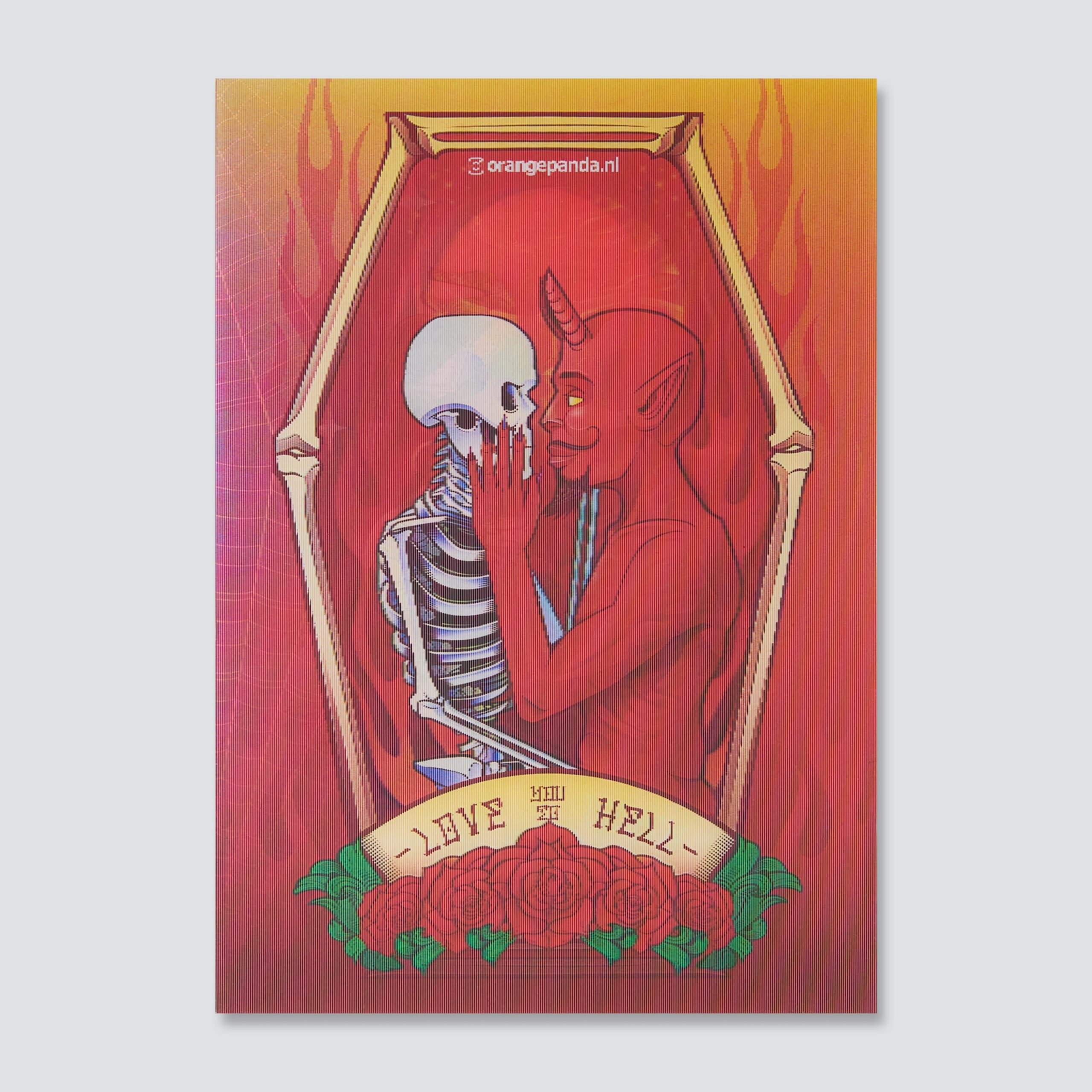 251 A6 lenticular postcard 3d love you to death - Image 2