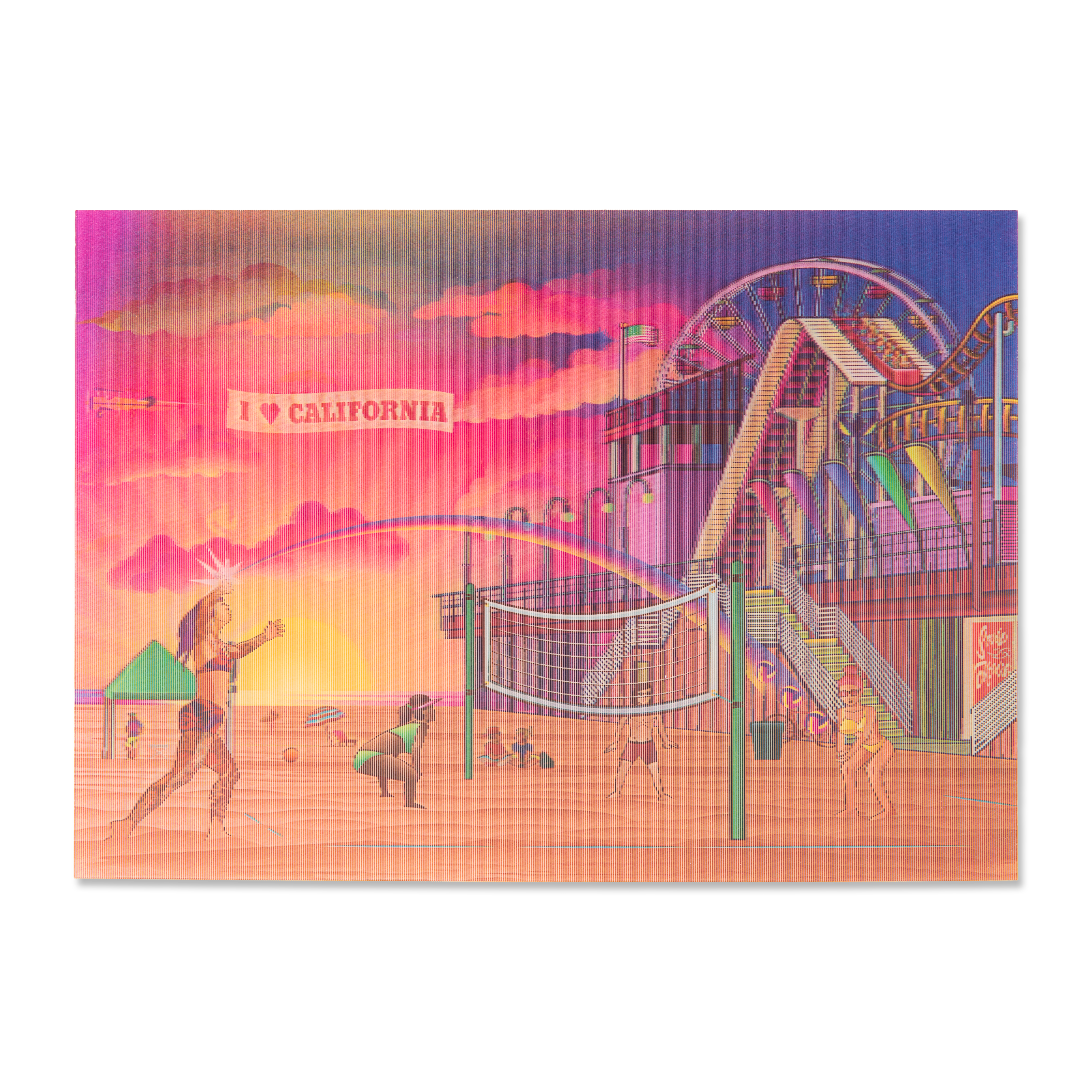 258 A6 lenticular postcard santa monica beach - Image 2